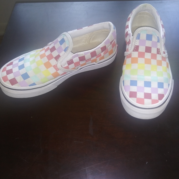 Vans rainbow checkerboard slip on size 1y - Picture 2 of 5